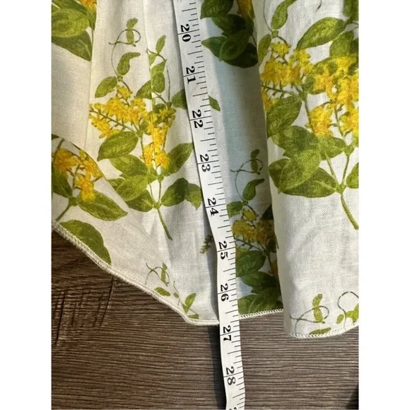 COUSIN THE LABEL NWT SZ M Floral Tiered Mini Dress YELLOW GREEN - Picture 4 of 9